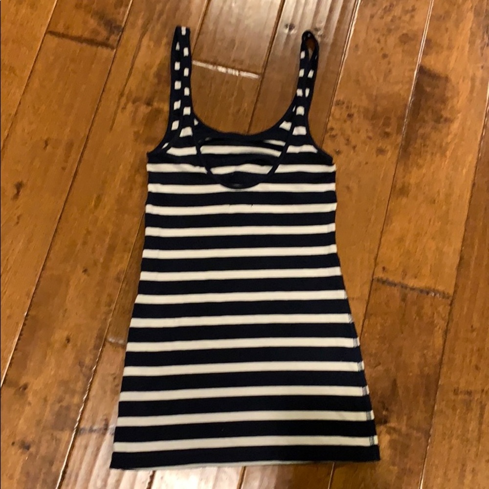 Hollister navy/white striped tunic length tank top - Picture 2 of 3